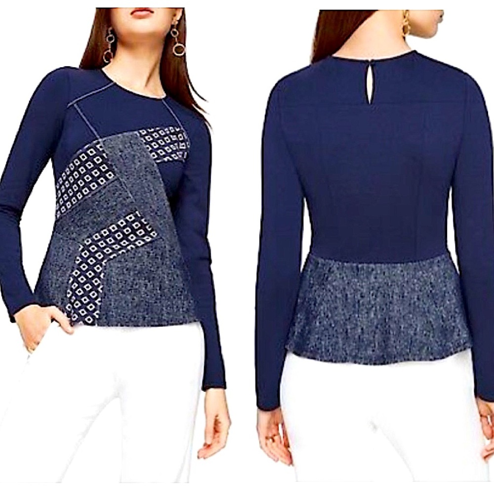BCBG NWOT “Maygan” patchwork top